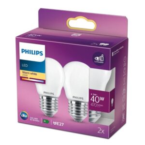Alternative view of Led kúla P45 E27 4,3W(40W) 470lm 27K opal 2stk.