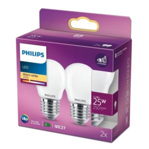 Alternative view of Led kúla P45 E27 2,2W(25W) 250lm 27K opal 2stk.