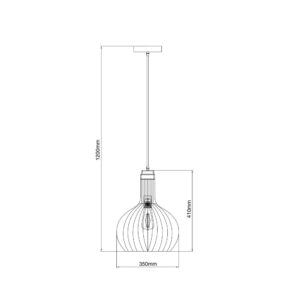 Alternative view of RAGA hangandi Ø350 E27 svart/kopar