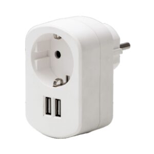 Millistykki USB tvöfalt 3,4A hvítt