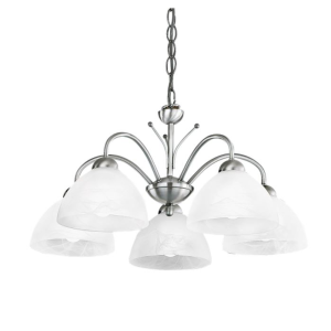 MILANESE hangandi ljós 5x60W E14 stál/gler