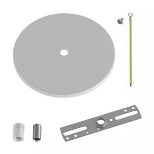 Alternative view of Flush-mounted ceiling rose with 1 central hole - Matt hvítt