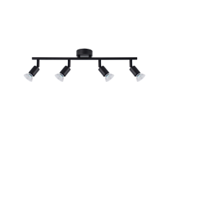 BASE kastari á stöng 4x5W GU10 svart án peru