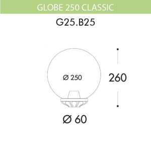 Alternative view of GLOB 250 á 60mm staur E27 reyk svart