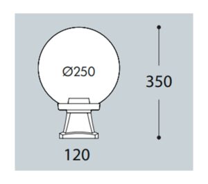 Alternative view of G250 Staur h350 E27 Svart/opal IP55