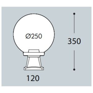 Alternative view of G250 Staur h350 E27 Svart/opal IP55