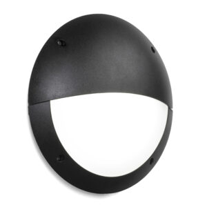 LUCIA-EL kúpull,Q300 1/2 skyggður E27 svartur IP66