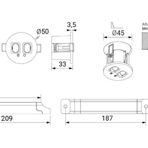 Alternative view of VIA R Út/Neyðarlj. innf. 210lm autot.svæðisl.hvítt