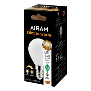 Alternative view of Led kúla P45 E14 830-822 470lm Dim to warm opal