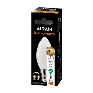 Alternative view of Led kerti E14 4,5W 470lm 3K-22K dim to warm opal