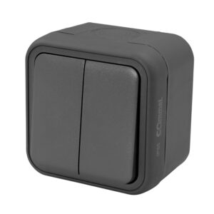 Rakaþéttur rofi tvöf. 10A antracit IP55