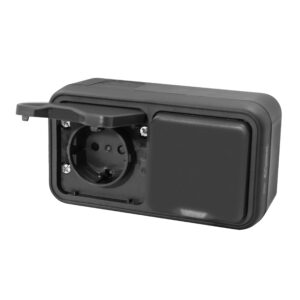 Rakaþéttur 2f. tengill 16A antracit IP55