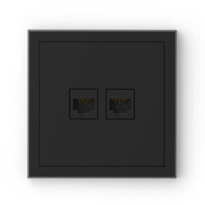 Adria 2f. RJ45 CAT6 tengill svartur