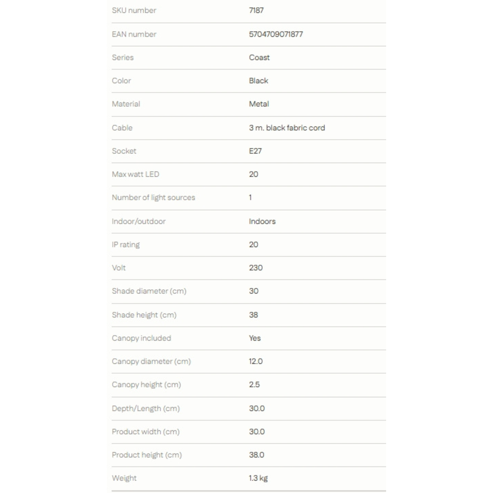 COAST hangandi Q300 E27 20W svart - Image 3