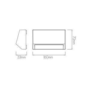 Alternative view of KITO Led útiljós á vegg, 3W 160mm, grátt IP65