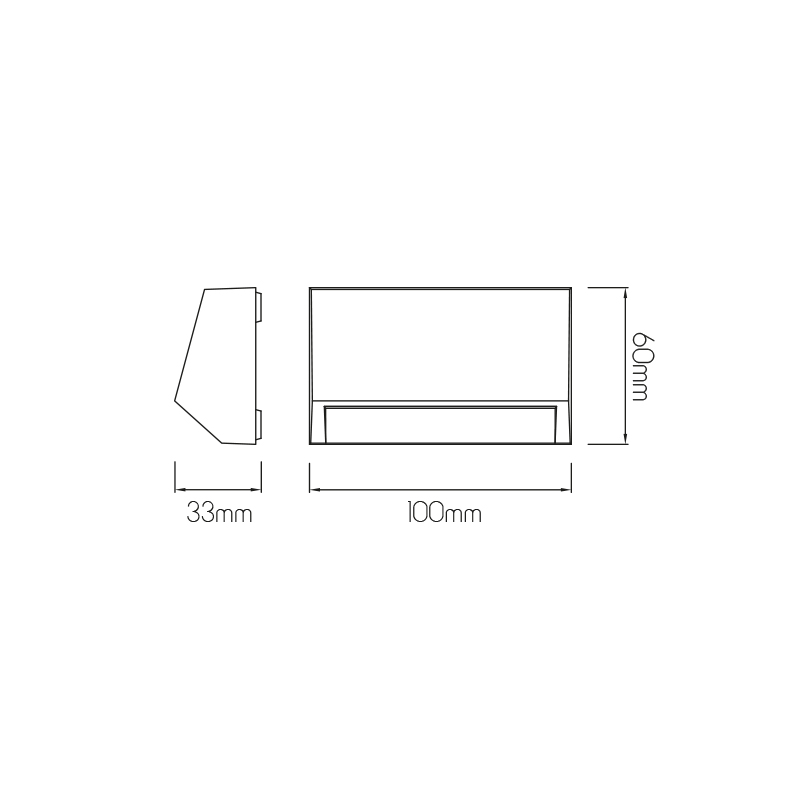 KITO Led útiljós á vegg, 1,5W 100mm, svart IP65 - Image 2