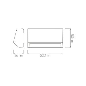 Alternative view of KITO Led útiljós á vegg, 4W 220mm, hvítt IP65