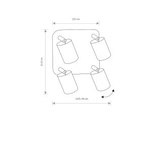 Alternative view of xEYE SPOT kastari, 4x35W GU10 silfur