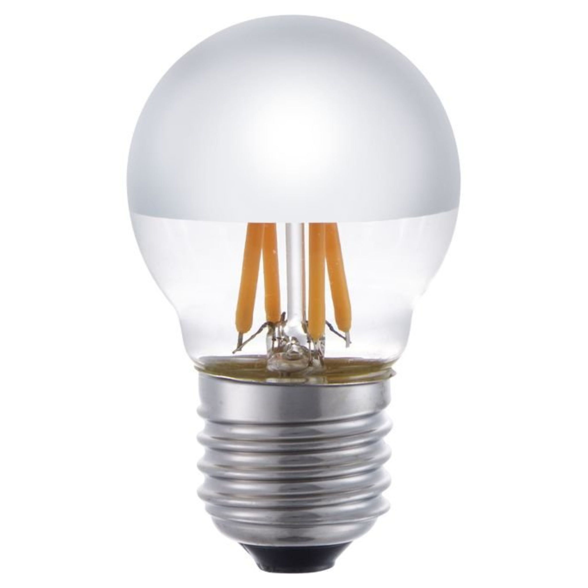 Led kúla P45 toppspegil silfur 4W 250lm E27 dimm.