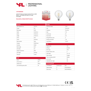 Alternative view of LED G125 glær 7W 806lm 925 E27 dimmanleg