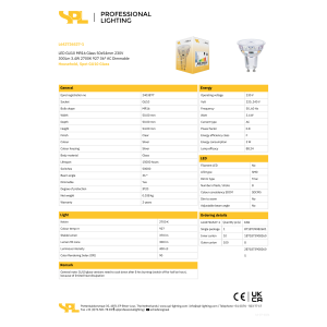 Alternative view of Led GU10  3,4W 275lm 27K 38° dimmanleg