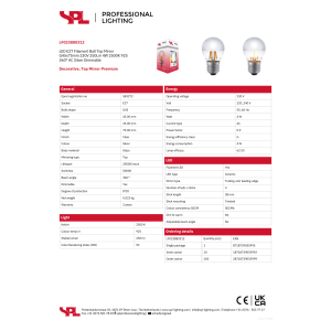Alternative view of Led kúla P45 toppspegil silfur 4W 250lm E27 dimm.