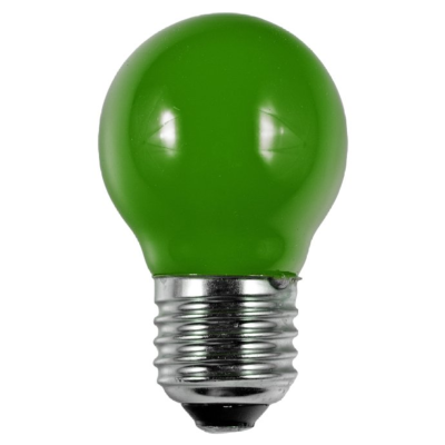 Led kúla P45 E27 1W græn