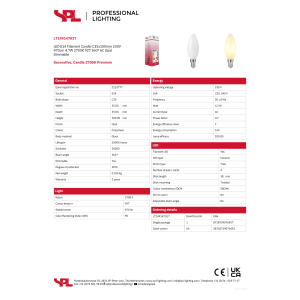 Alternative view of LED kerti  4,7W 470lm 27K E14 mött dimmanleg